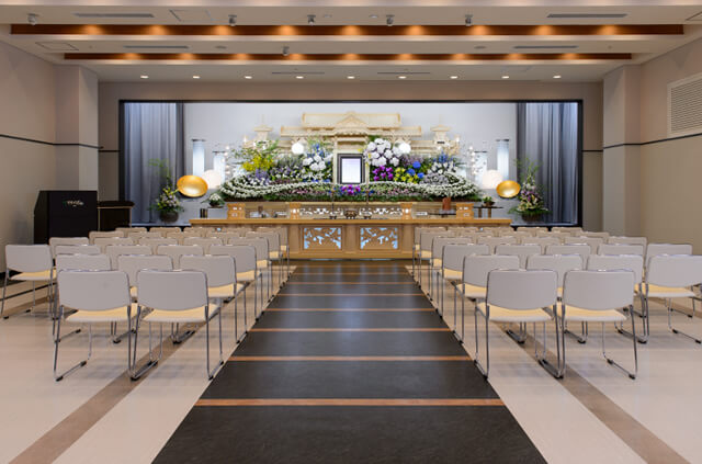 やわらぎ斎場2階式場外観江別市高砂町葬儀葬式法要画像イメージ
